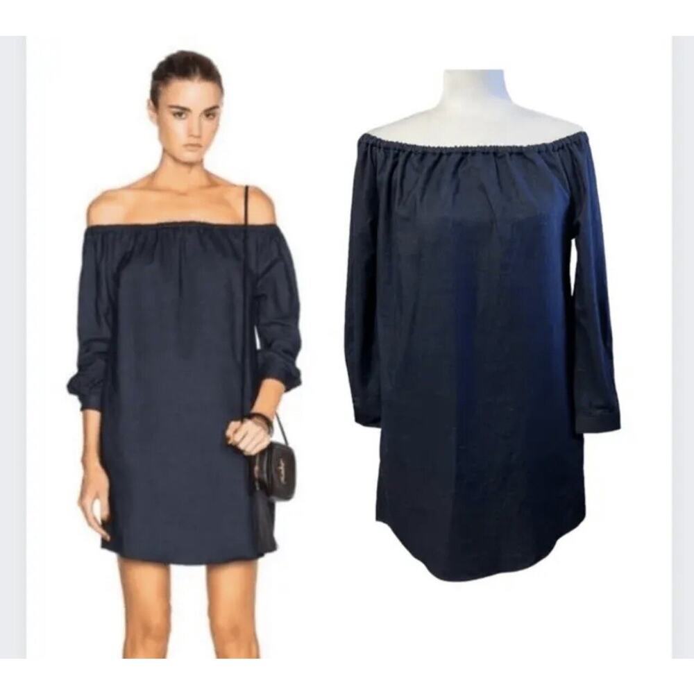 Rag & Bone Jeans Off The Shoulder Chambray Dress Size Small